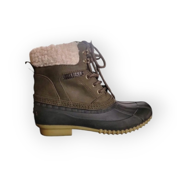 Tommy Hilfiger Raelen 2 Dark Green Rain Duck Boots - Picture 1 of 10